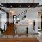 luxury high quality wood handrail railing balusters stair glass handrails for stairs