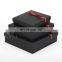 3 in 1 black nesting merry christmas gift set ornament present packaging box with ribbon decoration and lids