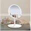 2021 Hot Sale Round Shape Design Makeup Vanity Set Mirrored High Quality Home Bedroom White Beauty Table LED Touch Makeup Mirror