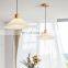 Modern INS Pleated Pendant Light Bedside Solid Wood Hanging Lamp For Home Table Dining Room Japanese Minimalist Creative Lamps