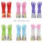 Custom Made Long Sleeve Heat Resistant Kitchen Wash Dishes Household Glove Cleaning Waterproof Latex Rubber Gloves