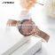 SINOBI Rose gold Ladies Wristwatch S9794L Romantic Girls Watch Water Proof Wristwatch Soft Mesh Band Hand Watch