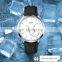 OEM custom logo men wristwatch brand Skmei 1510 japan movement waterproof genuine black leather quartz watch
