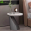 Stainless steel glass side table modern home office furniture metal base glass side tables