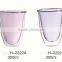 CE/EU/FDA/SGS/LFGB HANDBLOWN COLORED DOUBLE WALL DRINKING GLASS