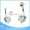 Curved Bar Claw Cubic Zircon Blue Body Piercing Navel Rings India