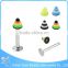 2016 wholesale OEM surgical steel beautiful acrylic ball piercing on lip ring