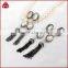 Wholesale Natural pearl boho tassel dangle earrings, fashion bohemian pearl tassel earrings with black chain tassel