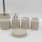 Polyresin sandstone bathroom accessories set with hemp rope