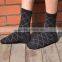 Custom high quality wholesale bamboo jacquard black socks by cheap price