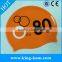 Orange Adult Silicone Cap With Number Printing Quality Choice