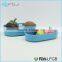 School Blue/White Kids Bento Take Away Lunch Box With Fork Spoon and Chopsticks