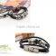 >>hot selling wholesale beaded DIY leather bracelet with X letter /