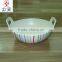 Chaozhou ceramic stripe wooden cover earthenware cooking pot