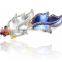 fashionable leaves shape alloy enamel crystal hair clip