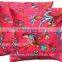 Pillow Decor Art Case Kantha Work Floral Cushion Cover
