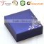 Elegent design dark blue jewel packing box hot stamping flower print