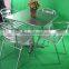 cheap restaurant furniture cast aluminum chair with stainless steel table YC001 YT2