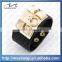 customized fashion gifts genuine leather bracelet with skull charm