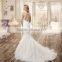VDN26 Beautiful Hand Made Appliqued Bridal Gown 2016 Mermaid Keyhole Back Lace Wedding Dresses High Neck