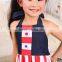 red stripe backless and blue ruffle children casual style summer dress for baby children clothes kids beach dresses baby girl