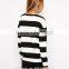 Wholesale abibaba blouse long sleeve white / black stripe woman blouse 2015