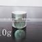 10g empty round transparent facial cream glass cosmetic bottle/horse oil cream jar with shiny gold/sliver aluminum lid
