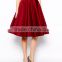 2016 New Spring Fashion Solid Satin A Line Pleated Midi Skirt HDY-141455922