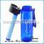Outdoor survival personal wataer bottle straw sports 650ML for emergency