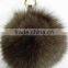 factory price big fox fur ball keychains