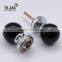 2 3/8 inch black globe shape zinc base glass handle door knobs