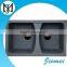 Rectangular above counter kitchen best quality double bowl acrylic sand and resin sink
