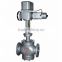 v-type PTFE ss304 flange steam regulating valve with electric