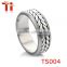 Titanium mens wedding ring with silver chain inlay, Titanium silver 316l stainless steel rings
