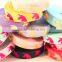 5/8" Fold Over Elastic Gold Unicorn on Carnation Pink Pattern Metallic Printed elastic band for underwear trousers