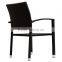 Four Bella Outdoor Stackable Dining Wicker Chairs in Espresso