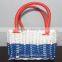 Handmade Plastic Woven Basket With Handles