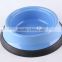 Plastic slip-resistant pet bowl with rubber bottom/ dog bowl