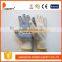 DDSAFETY 2017 7G Natural Cotton Polyester String Knitted Blue PVC Dots and Logo On Palm Safety Gloves