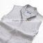 Men's knit vest with zipper solid grey color machine knitting