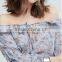 Summer Dress Clothes Women Long Sleeve Multicolor Floral Print Chiffon Short Dress