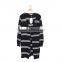 Garment manufactorer wholesale great design fashion casual wear stripe long winter coats ladies 2017