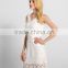 2017 Summer Lace Sleeveless V Neck White Ladies dress