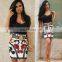 Europe And America Printing Sexy Sling Package Hip Dress
