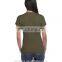 Fashion 100 cotton custom design army green t shirt women clothing