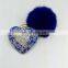 Genuine rabbit fur ball handmade fur bobble pendant with heart boutique