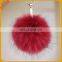 Hot sale monster face raccoon fur pom poms keychain for bag charm key chain