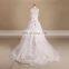 Vintage Boat Neck Pleating Bodice Ruffle Skirt A-Line Wedding Dress Lace Up