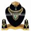 Indian Designer Gold Plated Bollywood Pary wear Jewelry Necklace Set Green Color