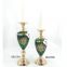 Household green ceramic candelabra decorating candle holders